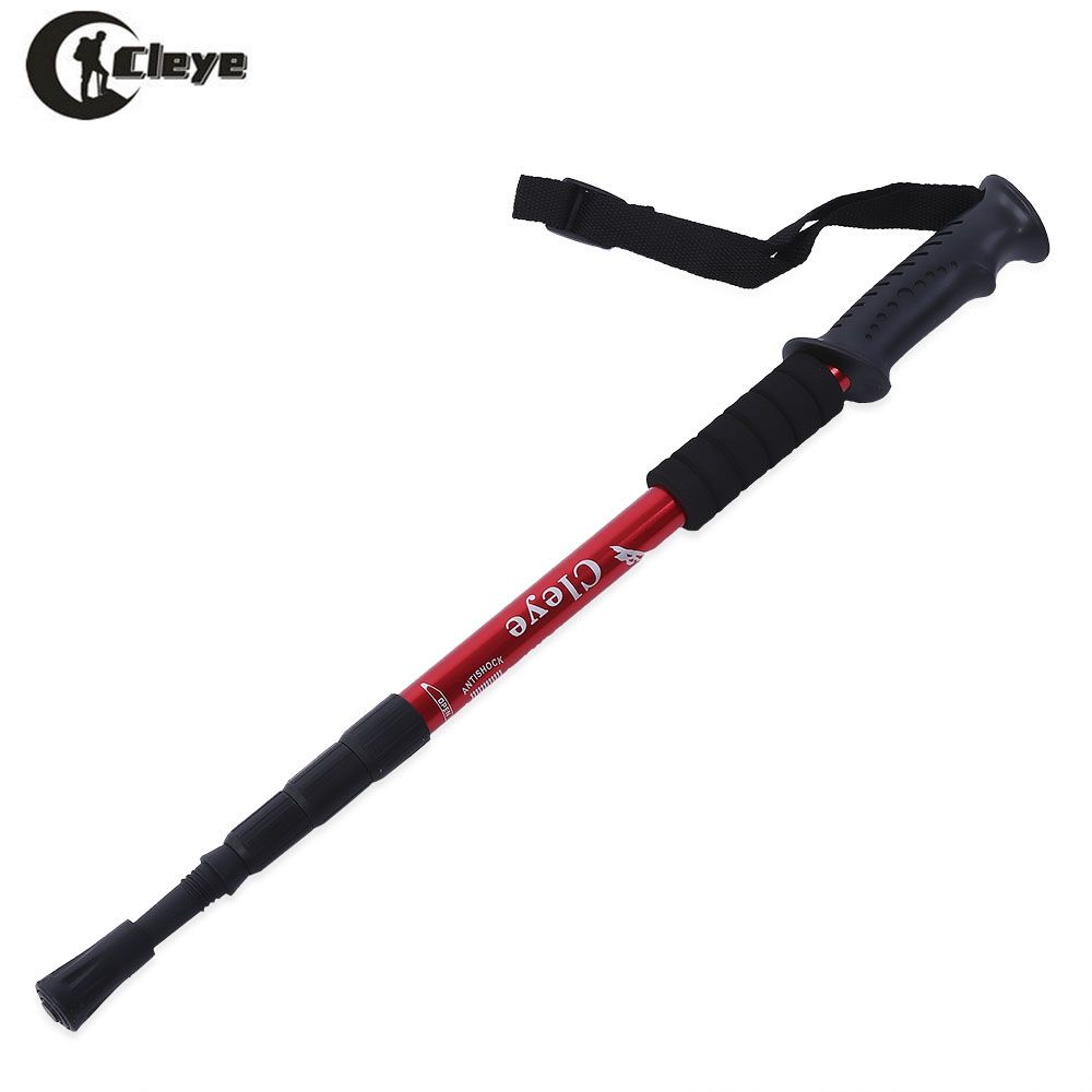 4 JOINT ANTI-SHOCK STRAIGHT SHANK ALPENSTOCK (RED)