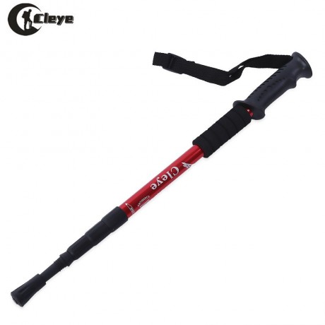 4 JOINT ANTI-SHOCK STRAIGHT SHANK ALPENSTOCK (RED)