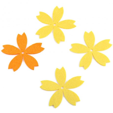 CHILDREN DIY NON-WOVEN HANDMADE ARTIFICIAL FLOWER POT EDUCATIONAL TOY (YELLOW)