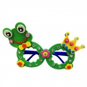 CHILDREN CARTOON STEREOSCOPIC GLASSES HANDMADE STICKUP EDUCATIONAL TOY (GREEN, FROG)