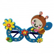 CHILDREN CARTOON STEREOSCOPIC GLASSES HANDMADE STICKUP EDUCATIONAL TOY (BLUE, BEE)