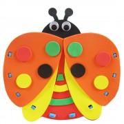 KID STEREOSCOPIC STICKER PEN CONTAINER HANDMADE STICKUP EDUCATIONAL TOY (ORANGE, LADYBIRD)