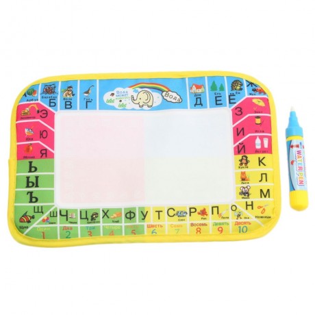 MINI MAGIC WATER DRAWING RUSSIAN WRITING MAT TOY WITH WATERCOLOR PEN FOR KIDS (COLORMIX)