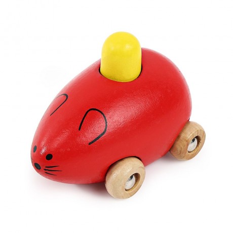 YOULEBI MUSIC MICE SQUEAKING WOODEN TOYS KIDS GADGET (RED)