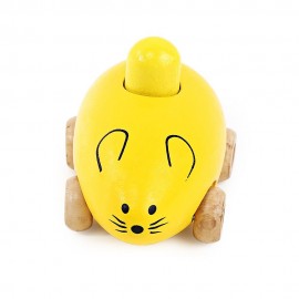 YOULEBI MUSIC MICE SQUEAKING WOODEN TOYS KIDS GADGET (YELLOW)