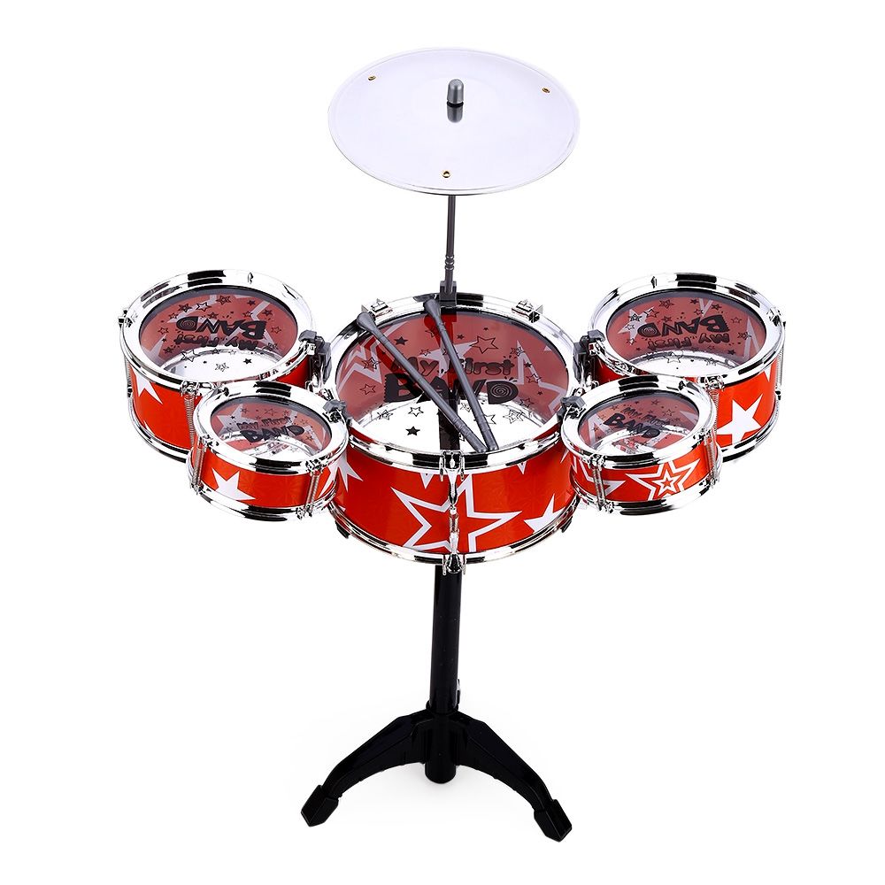 WANYI KIDS DELUXE JAZZ DRUMS KIT MUSICAL INSTRUMENT TOY WITH CYMBAL STOOL CHRISTMAS BIRTHD