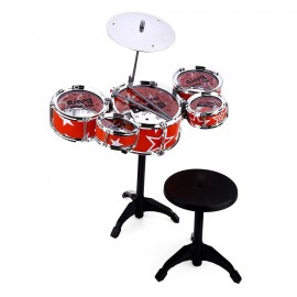 WANYI KIDS DELUXE JAZZ DRUMS KIT MUSICAL INSTRUMENT TOY WITH CYMBAL STOOL CHRISTMAS BIRTHD