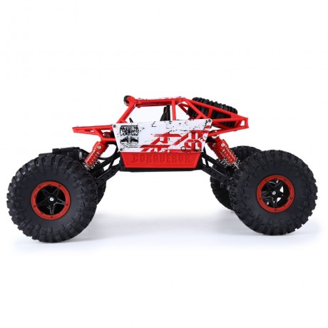2.4GHZ 1:18 SCALE RC ROCK CRAWLER 4WD OFF-ROAD RACE TRUCK TOY (RED, EU PLUG)
