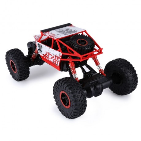 2.4GHZ 1:18 SCALE RC ROCK CRAWLER 4WD OFF-ROAD RACE TRUCK TOY (RED, EU PLUG)