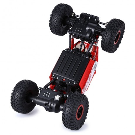 2.4GHZ 1:18 SCALE RC ROCK CRAWLER 4WD OFF-ROAD RACE TRUCK TOY (RED, EU PLUG)