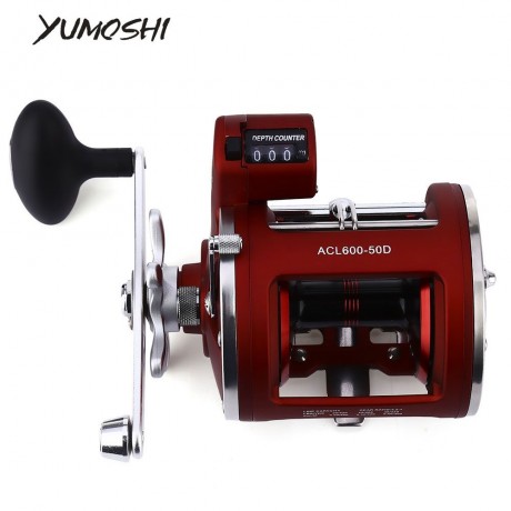 YUMOSHI 12 BEARINGS FISHING REEL WITH ELECTRIC DEPTH COUNTING MULTIPLIER (COLORMIX, LEFT A