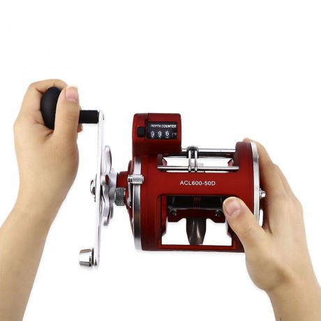 YUMOSHI 12 BEARINGS FISHING REEL WITH ELECTRIC DEPTH COUNTING MULTIPLIER (COLORMIX, LEFT A