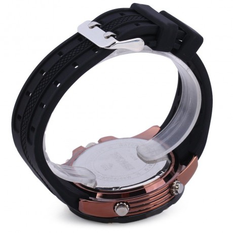 SKMEI 1064 SOLAR POWER DUAL MOVT LED WATCH MILITARY SPORTS WRISTWATCH (COFFEE)