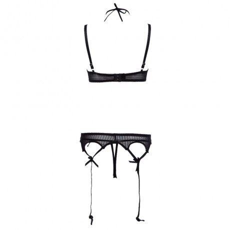 SPAGHETTI STRAP PUSH UP UNDERWIRE LOW WAIST 3 POINTS PANTIES FOR WOMEN (BLACK, ONE SIZE)