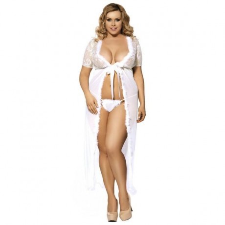 PLUS SIZE SEXY LACED LINGERIE (WHITE, SIZE XL/2XL/3XL)