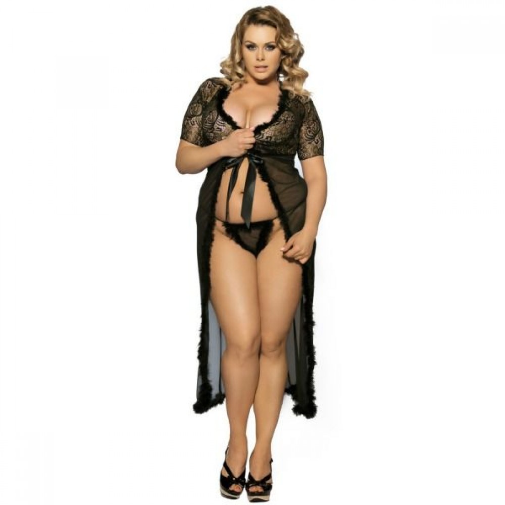 PLUS SIZE SEXY LACED LINGERIE (BLACK, SIZE XL/2XL/3XL)