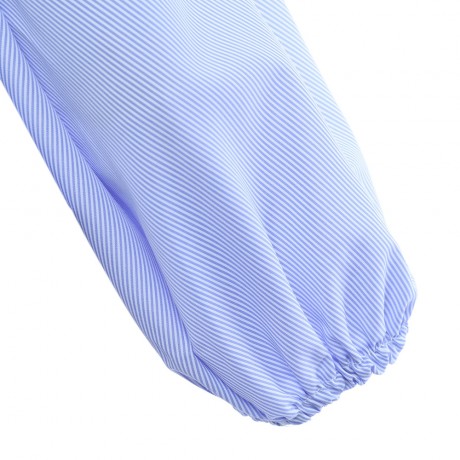 CHIC V-NECK LANTERN SLEEVE PURE COLOR BANDAGE DESIGN PLEAT T-SHIRT (BLUE, SIZE S/M/L/XL)