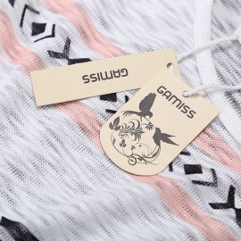 WOMEN'S LONG SLEEVE PRINT LOOSE BLOUSE  (WHITE, SIZE S/M/L/XL)