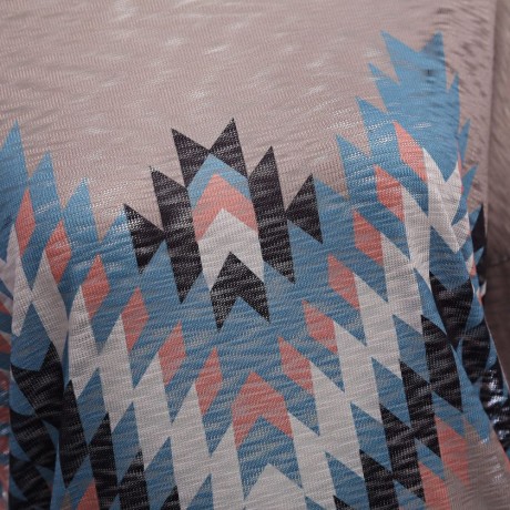 WOMEN'S LONG SLEEVE WAVE PRINT TOP (SHALLOW FLAXEN, SIZE S/M/L/XL)