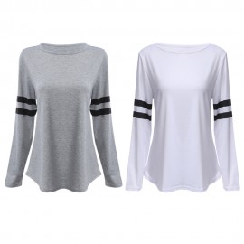 WOMEN'S LONG SLEEVE PRINT WARM BLOUSE (WHITE, SIZE S/M/L)