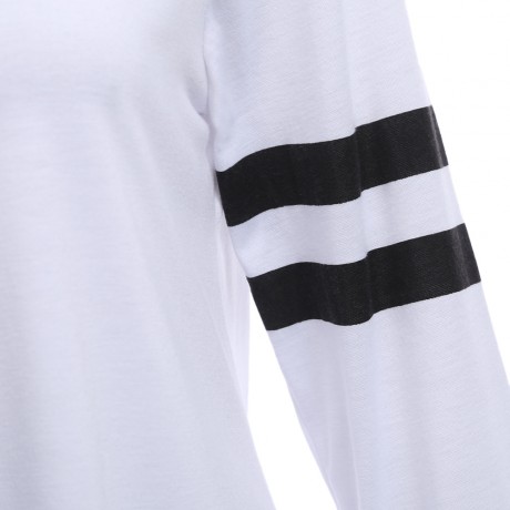 WOMEN'S LONG SLEEVE PRINT WARM BLOUSE (WHITE, SIZE S/M/L)