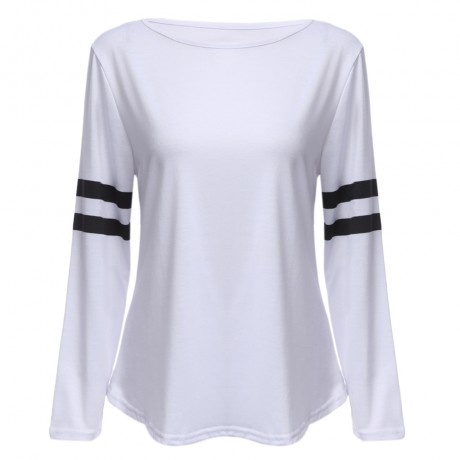 WOMEN'S LONG SLEEVE PRINT WARM BLOUSE (WHITE, SIZE S/M/L)