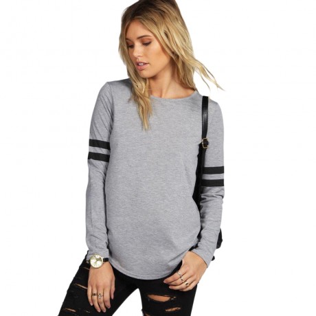 WOMEN'S LONG SLEEVE PRINT WARM BLOUSE (GRAY, SIZE S/M/L)
