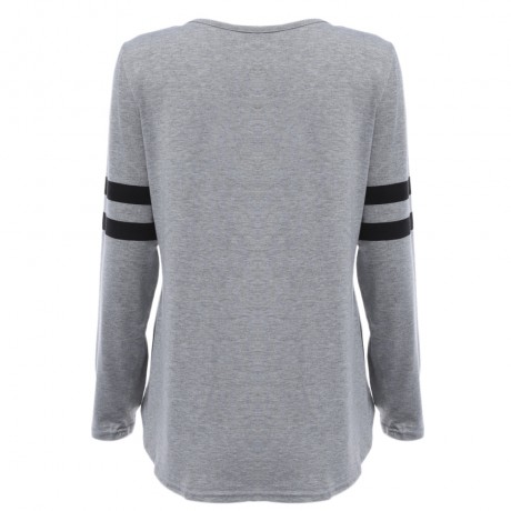 WOMEN'S LONG SLEEVE PRINT WARM BLOUSE (GRAY, SIZE S/M/L)