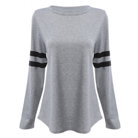 WOMEN'S LONG SLEEVE PRINT WARM BLOUSE (GRAY, SIZE S/M/L)