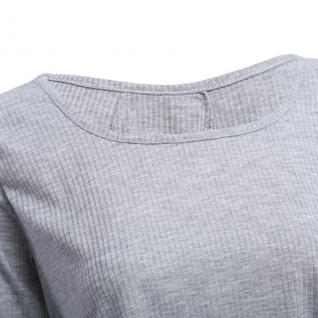 WOMEN'S LONG SLEEVE BACK BANDAGE DESIGN BLOUSE (GRAY, SIZE S/M/L/XL)