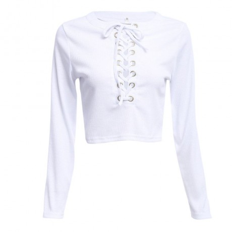 SEXY CRISS-CROSS KNITTED CROP TOP (WHITE, SIZE S/M/L/XL)