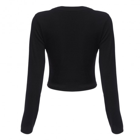 SEXY CRISS-CROSS KNITTED CROP TOP (BLACK, SIZE S/M/L/XL)