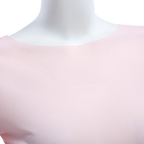 WOMEN SEXY TRANSPARENT LONG SLEEVE T-SHIRT SHEATH PURE COLOR MITTEN DESIGN (PINK, SIZE S/M