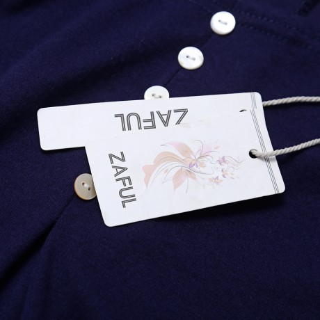WOMEN'S CASUAL LONG SLEEVE ROUND COLLAR BUTTON BLOUSE (DEEP BLUE, SIZE M/L/XL/2XL/3XL/4XL)