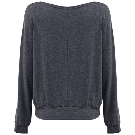 WOMEN'S CASUAL LONG SLEEVE ROUND COLLAR BUTTON BLOUSE (GRAY, SIZE M/L/XL/2XL/3XL/4XL)