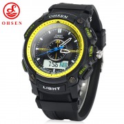 OHSEN AD1209 MEN DUAL TIME SPORTS DIGITAL QUARTZ WATCH WITH DATE WEEK ALARM STOPWATCH BACK