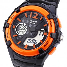 VILAM 14003S DUAL MOVT DIGITAL QUARTZ SPORTS WATCH CALENDAR ALARM CHRONOGRAPH DISPLAY WRIS
