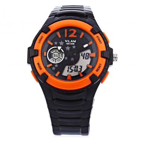 VILAM 14003S DUAL MOVT DIGITAL QUARTZ SPORTS WATCH CALENDAR ALARM CHRONOGRAPH DISPLAY WRIS