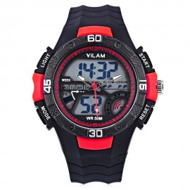 VILAM 09009 - 02 DUAL MOVT DIGITAL QUARTZ SPORTS WATCH CALENDAR ALARM CHRONOGRAPH DISPLAY 
