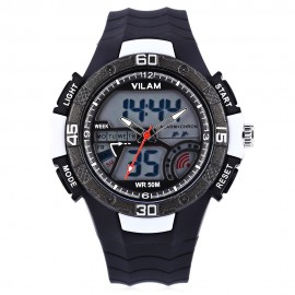 VILAM 09009 - 02 DUAL MOVT DIGITAL QUARTZ SPORTS WATCH CALENDAR ALARM CHRONOGRAPH DISPLAY 