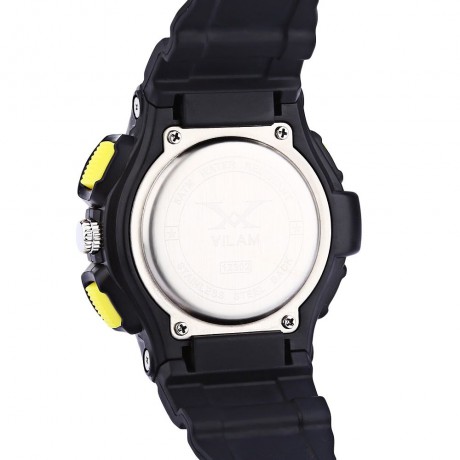 VILAM 12302 DUAL MOVT DIGITAL QUARTZ SPORTS WATCH CHRONOGRAPH DISPLAY (YELLOW)