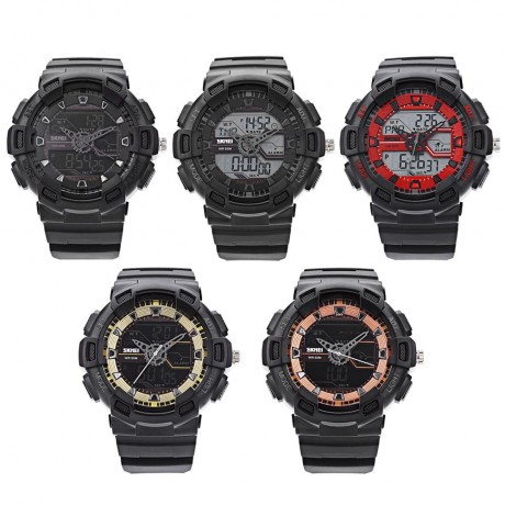 SKMEI 1189 DUAL MOVT DIGITAL QUARTZ SPORTS WATCH CALENDAR ALARM CHRONOGRAPH DISPLAY WRISTW