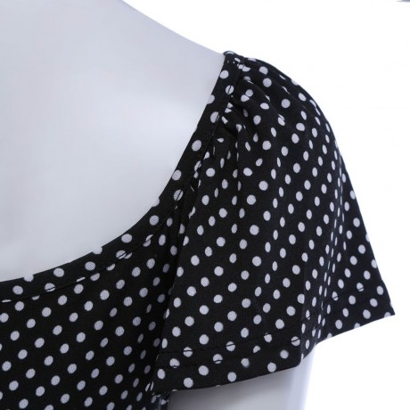 WOMEN'S SHORT SLEEVE PLEATED LACE-UP T-SHIRT (WHITE AND BLACK, SIZE S/M/L/XL)