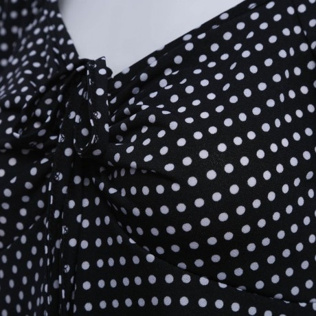 WOMEN'S SHORT SLEEVE PLEATED LACE-UP T-SHIRT (WHITE AND BLACK, SIZE S/M/L/XL)