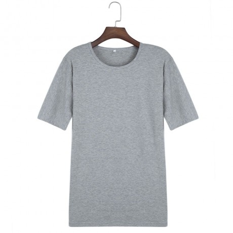 WOMEN'S CASUAL SHORT SLEEVE SIDE SLIT LOOSE SOLID COLOR T-SHIRT (GRAY, SIZE S/M/L/XL/2XL)