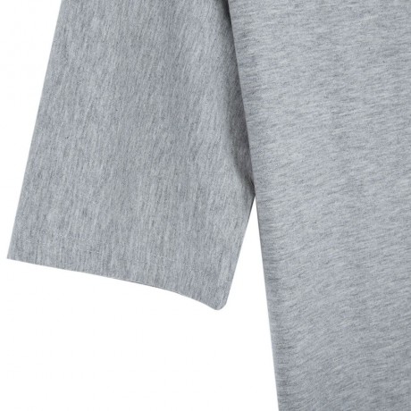 WOMEN'S CASUAL SHORT SLEEVE SIDE SLIT LOOSE SOLID COLOR T-SHIRT (GRAY, SIZE S/M/L/XL/2XL)