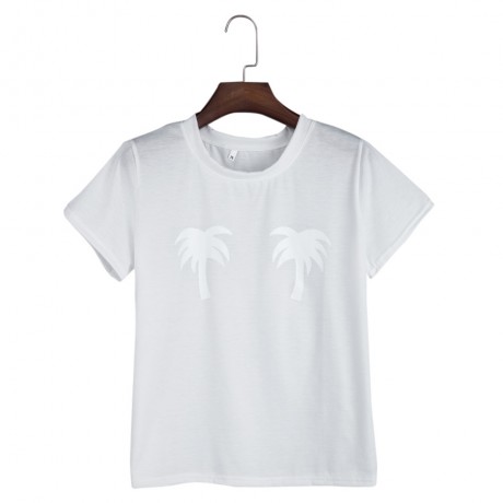 CUTE SHORT SLEEVE LOOSE T-SHIRT (WHITE, SIZE S/M/L/XL)