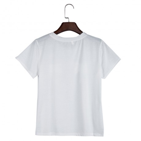 CUTE SHORT SLEEVE LOOSE T-SHIRT (WHITE, SIZE S/M/L/XL)