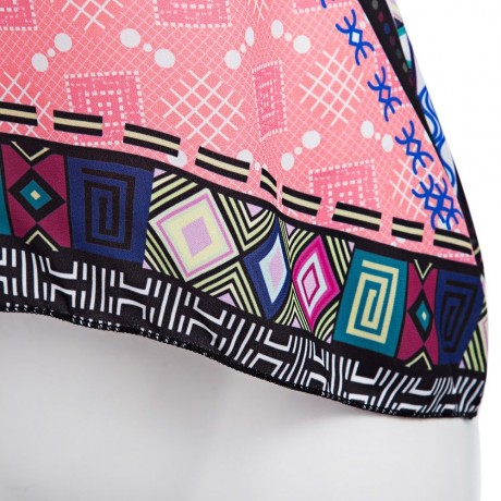 RETRO STYLE SLEEVELESS TRIBAL PRINT TOP (LIGHT PINK, SIZE M/L/XL)