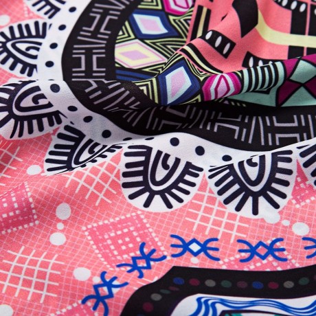 RETRO STYLE SLEEVELESS TRIBAL PRINT TOP (LIGHT PINK, SIZE M/L/XL)